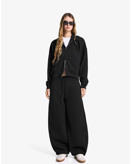 Bershka Black – oversize-kapuzenpullover
