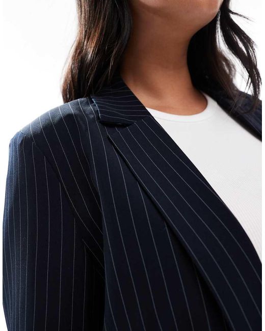 Pieces Plus Blue Pieces Curve Tailored Blazer Co-ord