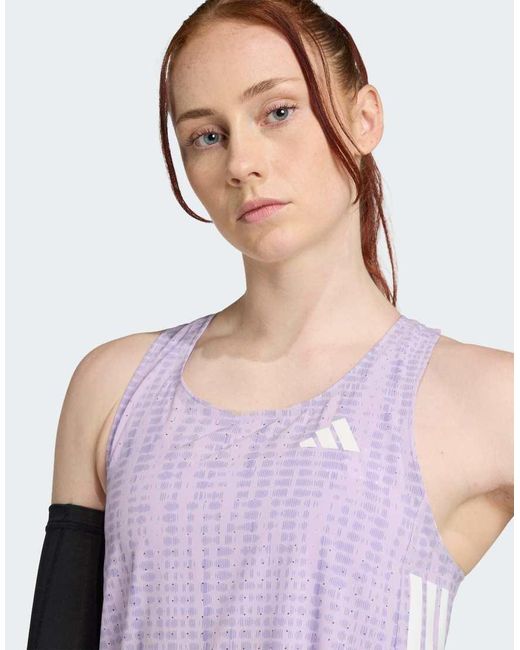 Adidas Originals Purple Adidas Running Adizero Running Singlet