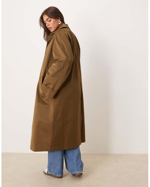 ASOS Brown Asos Design Curve Longline Trench