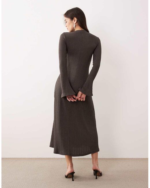 Mango Natural Maxi Dress With Flared Sleeves
