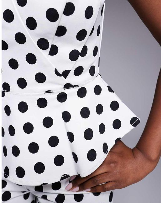 AFRM Gray Merida Structured Corset Peplum Top