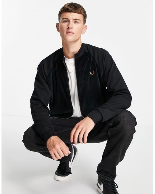 fred perry velour bomber jacket