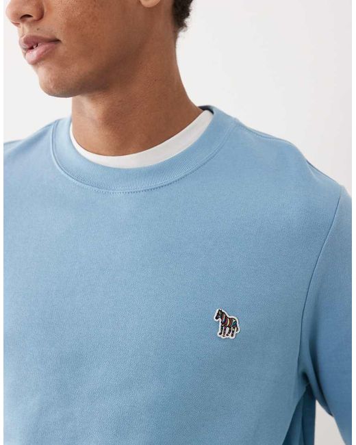 Paul Smith Blue Zebra Logo Regular Fit Sweatshirt for men