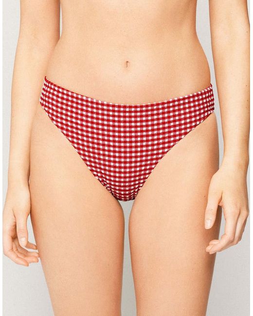 Tezenis Red Summer Vichy Classic Bikini Bottoms