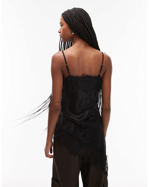 ASOS White – asymmetrisches camisole-oberteil aus satin