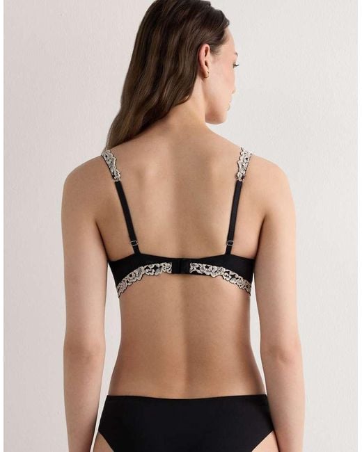 Intimissimi Black Pretty Flowers Gioia Super Push-Up Bra