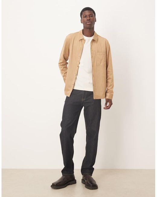 ASOS Natural Suede Look Overshirt for men