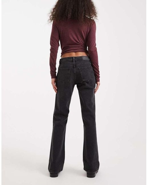 Monki Black Wakumi Low Waisted Boot Cut Jeans