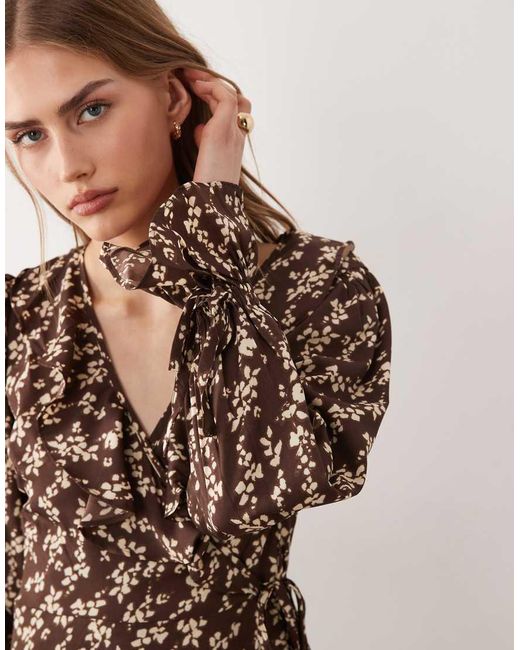 Wednesday's Girl Natural Wednesdays Girly Floaty Wrap Mini Dress