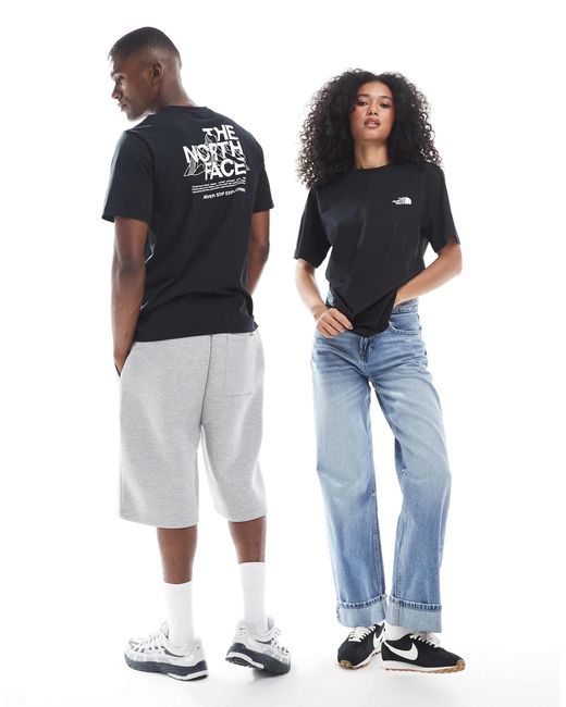 The North Face Black – mountain sketch – unisex-t-shirt