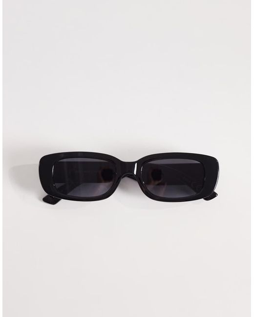 Gina Tricot Black Slim Rectangular Sunglasses