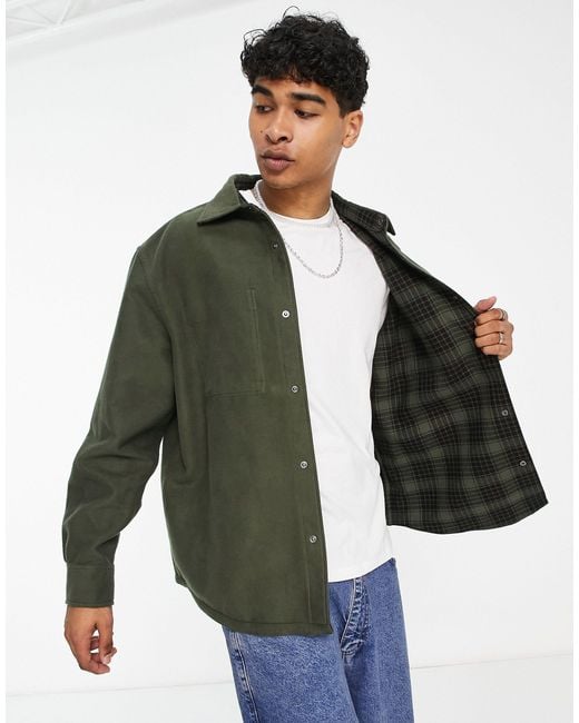 Sobrecamisa a cuadros con diseno reversible Lacoste de hombre de color Verde Lyst
