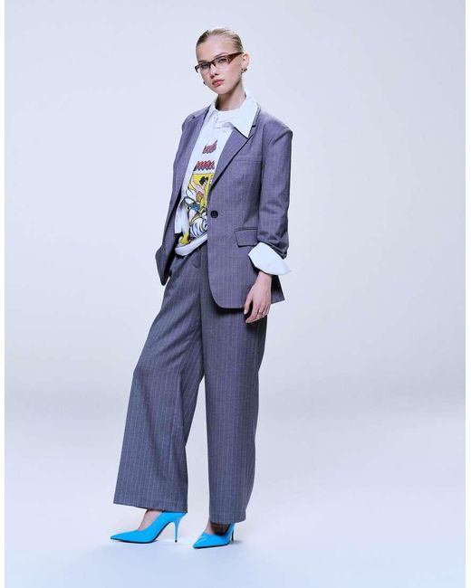 4th & Reckless Multicolor Tailored Shoulder Pad Detail Cinched Waist Blazer Co-ord