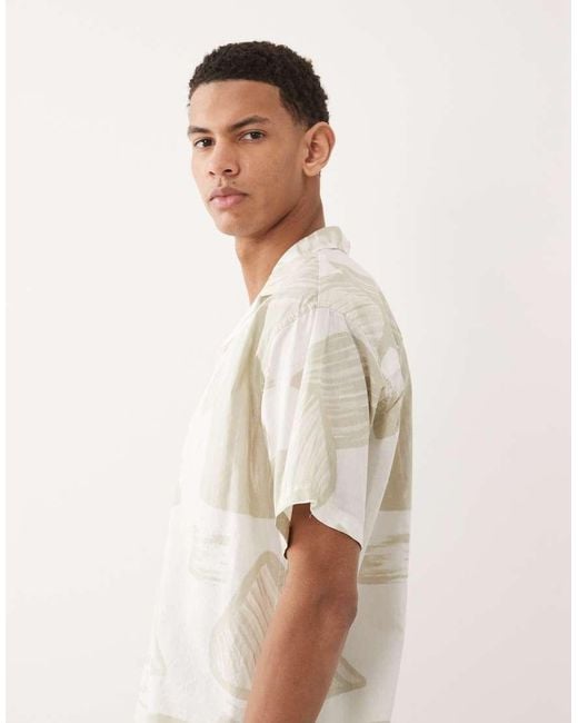 Jack & Jones Natural Premium Short Sleeve Shirt With Plant Print for men