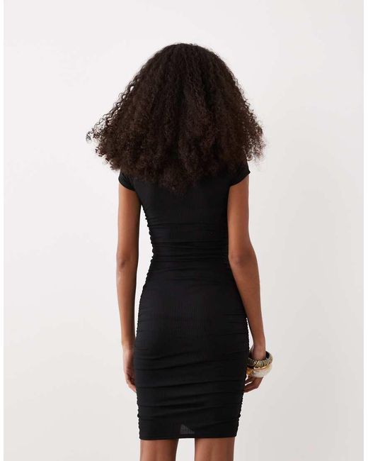 ASOS Black Scrunch Front Mini Dress