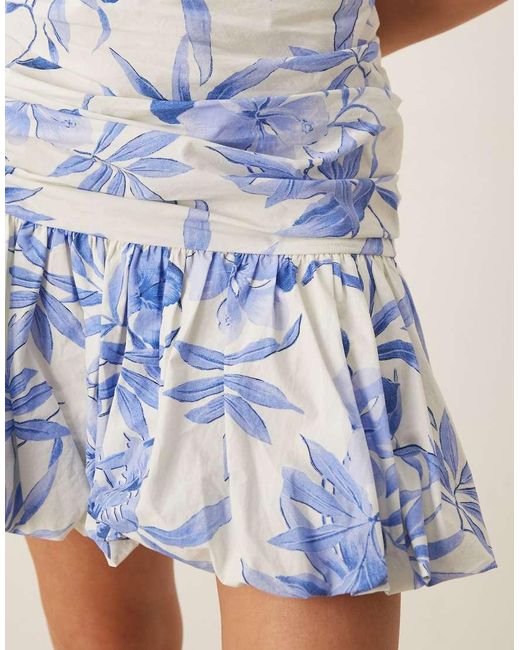 Nobody's Child Blue Briony Bandeau Bubble Hem Mini Dress