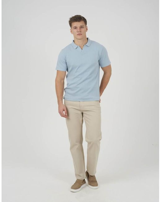 Brave Soul Blue Trophy Neck Polo Shirt for men