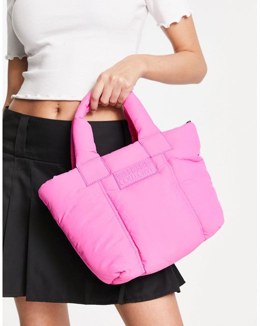 ASOS Synthetic Asos Weekend Collective Mini Padded Nylon Tote With Crossbody Strap in Pink Lyst UK