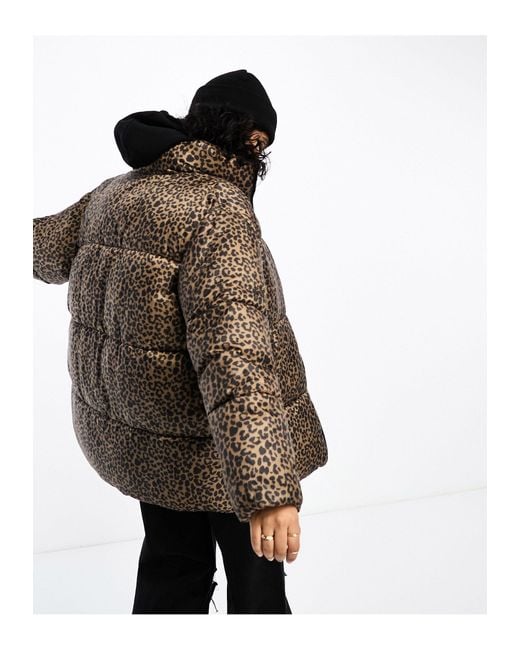 Leopard print puffer cheap jacket mens