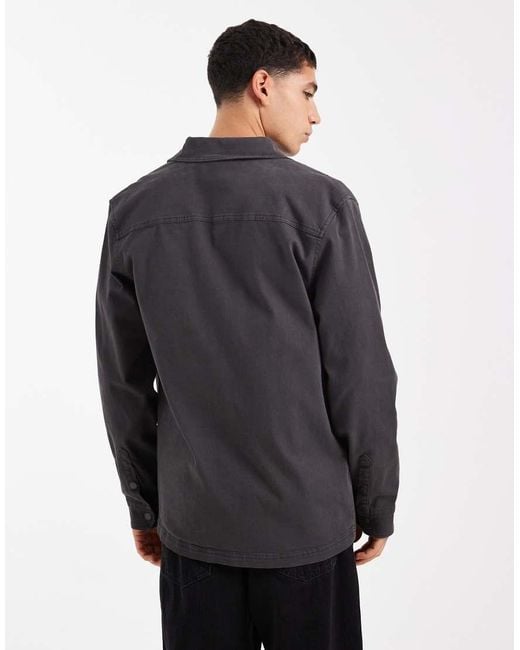 Threadbare Gray Button Front Shacket for men
