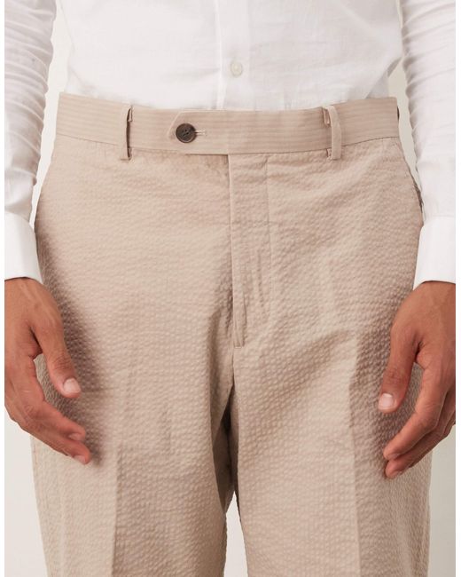 SELECTED – regular-fit-hose aus seersucker-stoff in White für Herren
