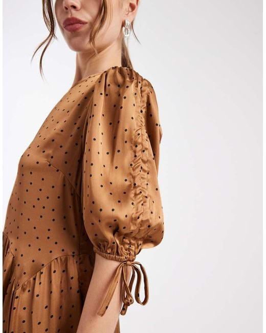 Wednesday's Girl Brown Print Tie-Shoulder Midaxi Dress