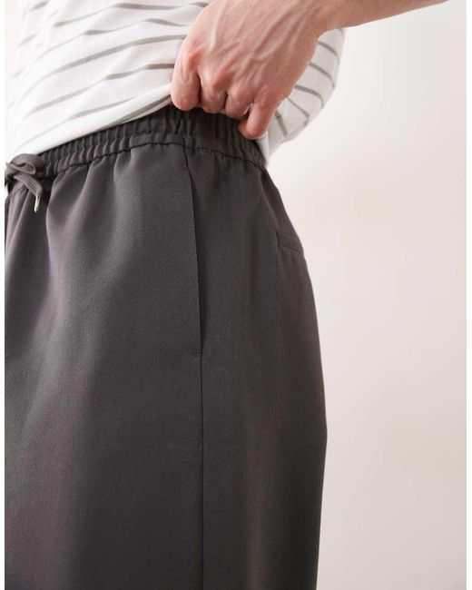 ASOS White Tailored Pull On Wide Leg Trousers for men