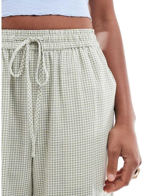 Cotton On White Cotton On 90s Haven Wide Leg Linen Blend Pants