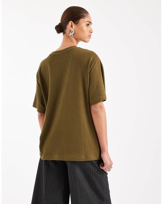 ASOS Green Textured Jersey Oversized T-Shirt
