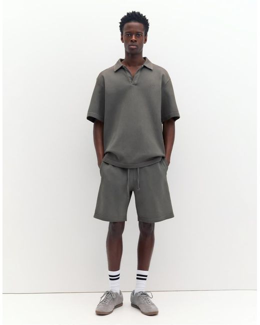 Pull&Bear Gray Short Sleeve Piqué Polo Shirt for men