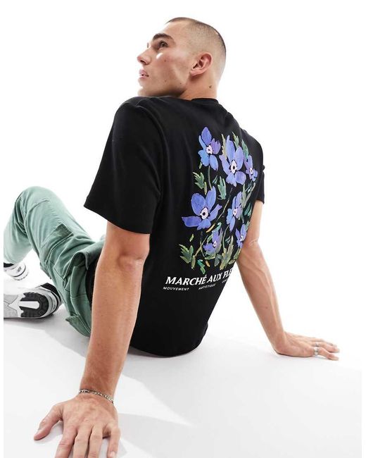 River Island Marche Aux Fleurs T-shirt in Blue for Men | Lyst UK