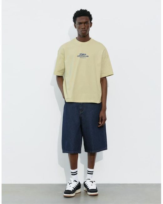 Pull&Bear Green Stwd Creative Lab T-shirt for men