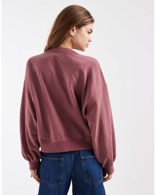 Levi's Red Slouchy V-neck Sweatshirt