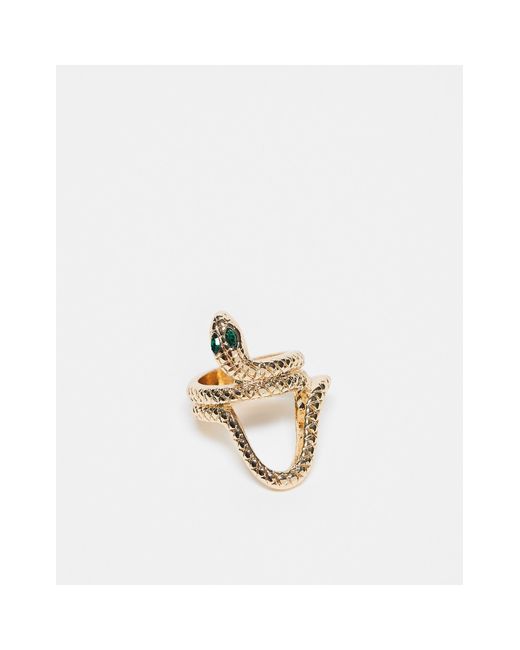 ASOS White Ring With Wraparound Snake Design