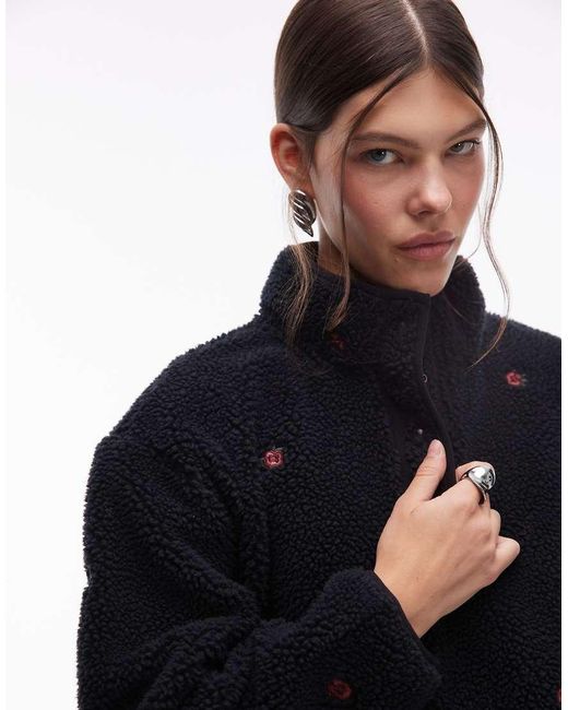 Levi's Blue Kasey Floral Print Pullover Fleece