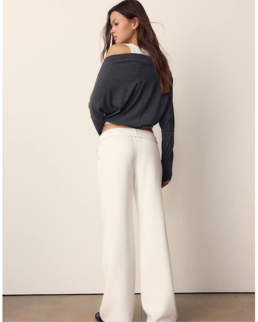 Stradivarius Natural Wide-Leg Jogger Trousers