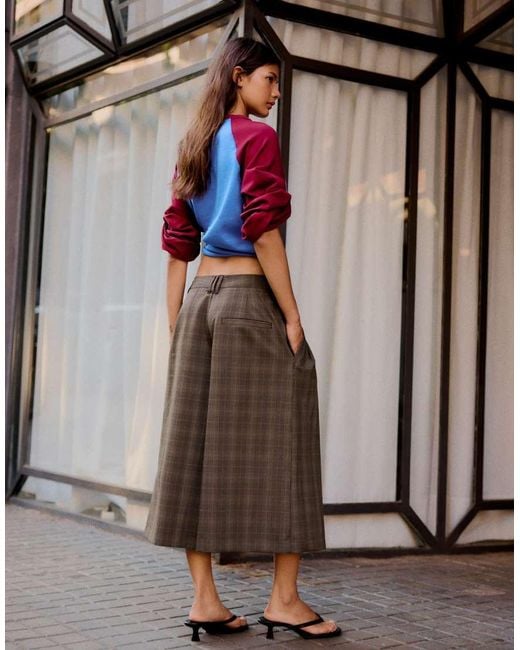 Bershka Black Buttoned-crossover Bermuda Shorts