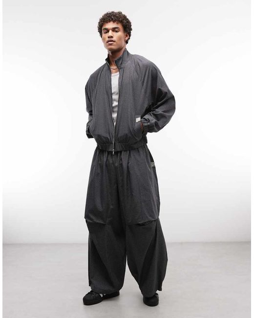 Collusion Gray Oversized Hooded Track Jacket for men
