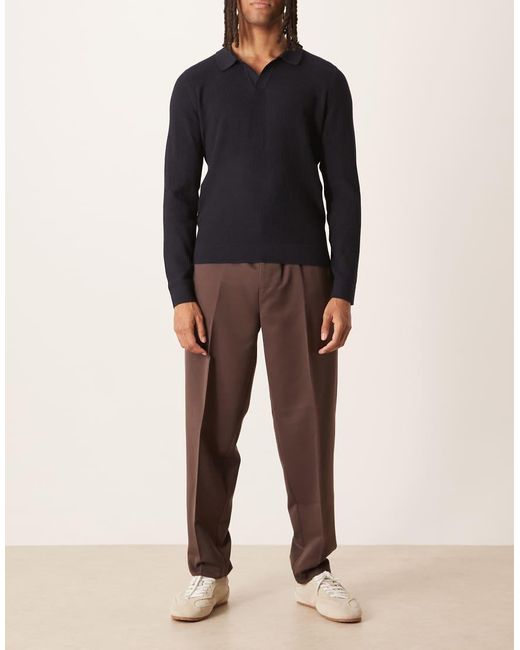 Pantalones De Vestir Marrones De Corte Tapered Extragrande Con Cinturilla Elástica De ASOS de hombre de color Brown