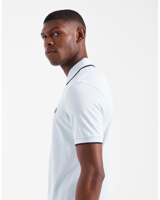 Fred Perry White Twin Tipped Polo Shirt for men