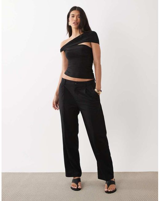 ASOS Black One Shoulder Twist Top