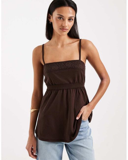 Hollister Black Lace Trim Babydoll Cami