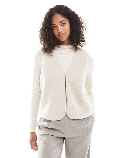 ONLY White Teddy Gilet