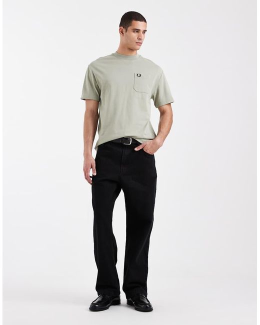 Fred Perry Gray Pocket Logo Detail T-shirt for men