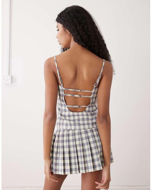Collusion White Check Cami Co-Ord