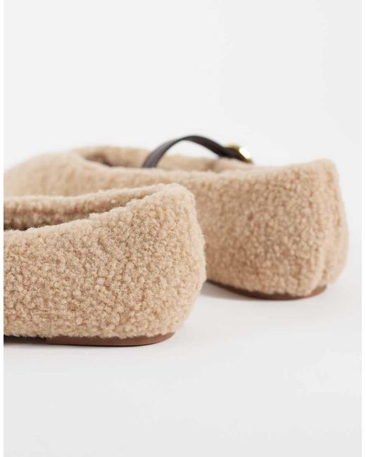 ASOS Natural Lillie Mary Jane Ballet Flats