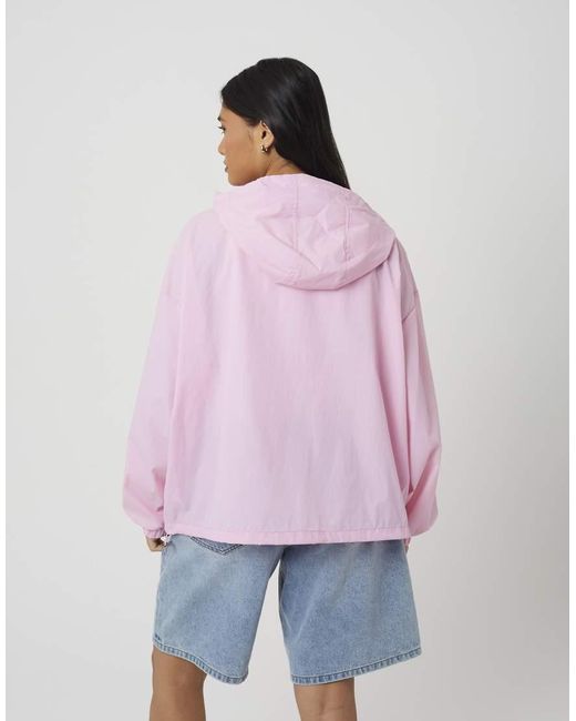 Brave Soul Purple Crinkle Windbreaker Jacket With Bungee Hem