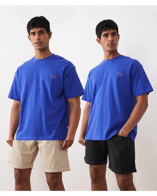 Jack & Jones Blue 2 Pack Turn Up Shorts for men