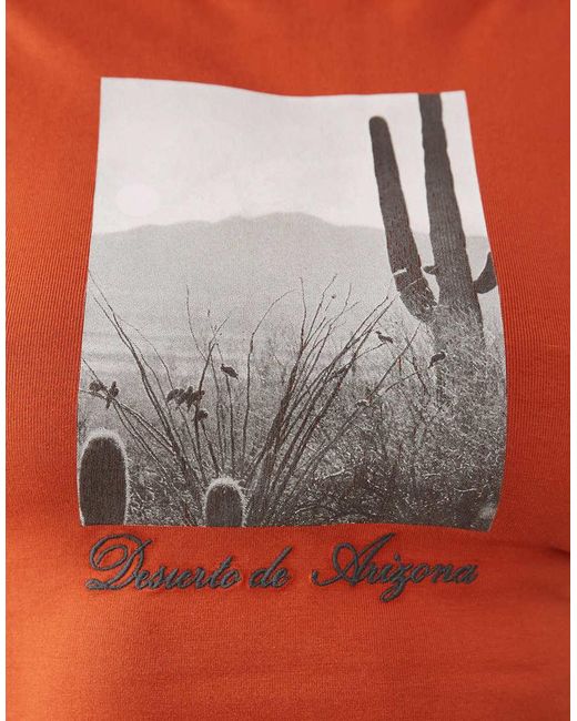ASOS Orange Baby Tee With Cactus Photographic